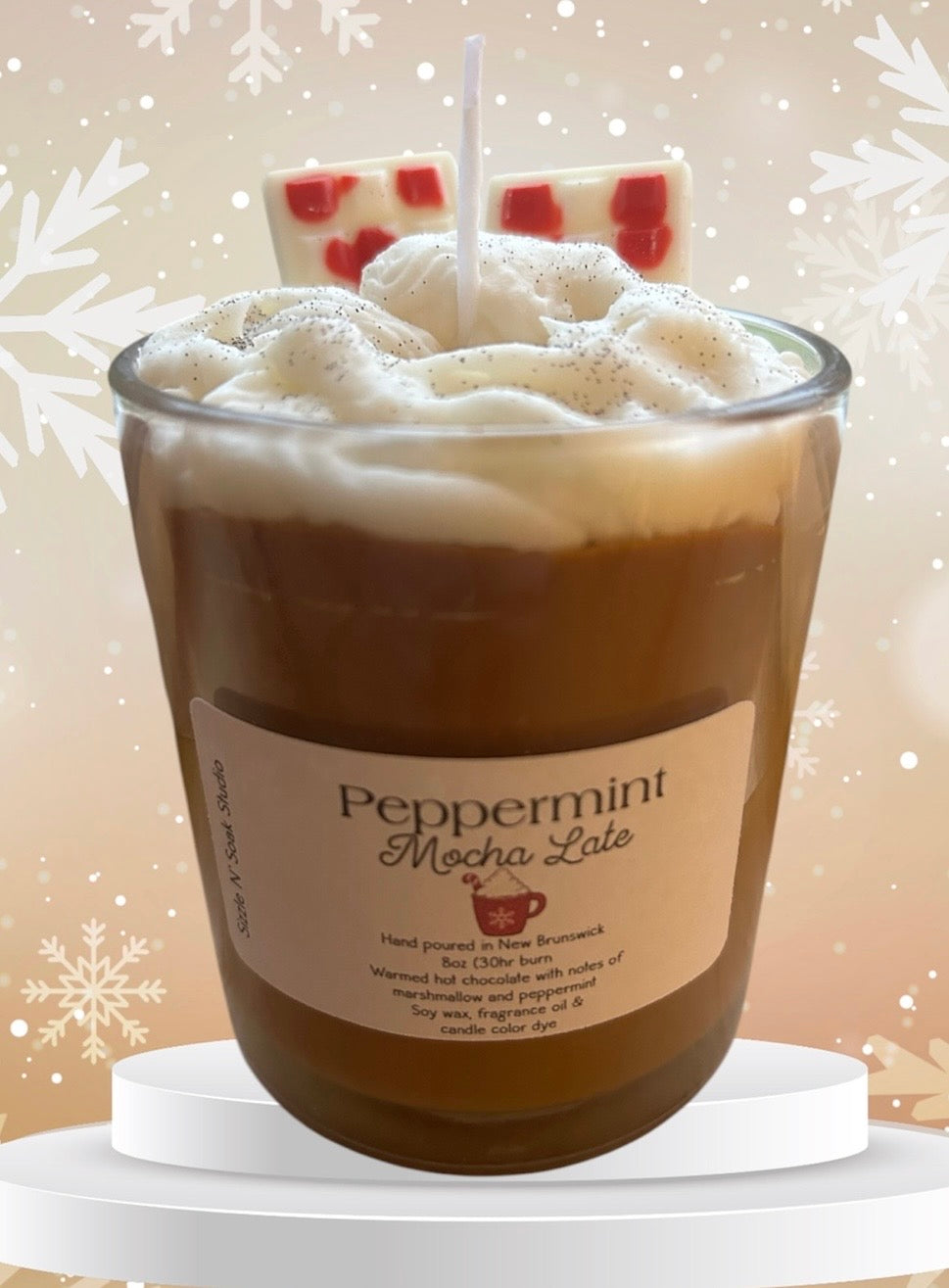 Peppermint Mocha Latte Soy Wax Candle
